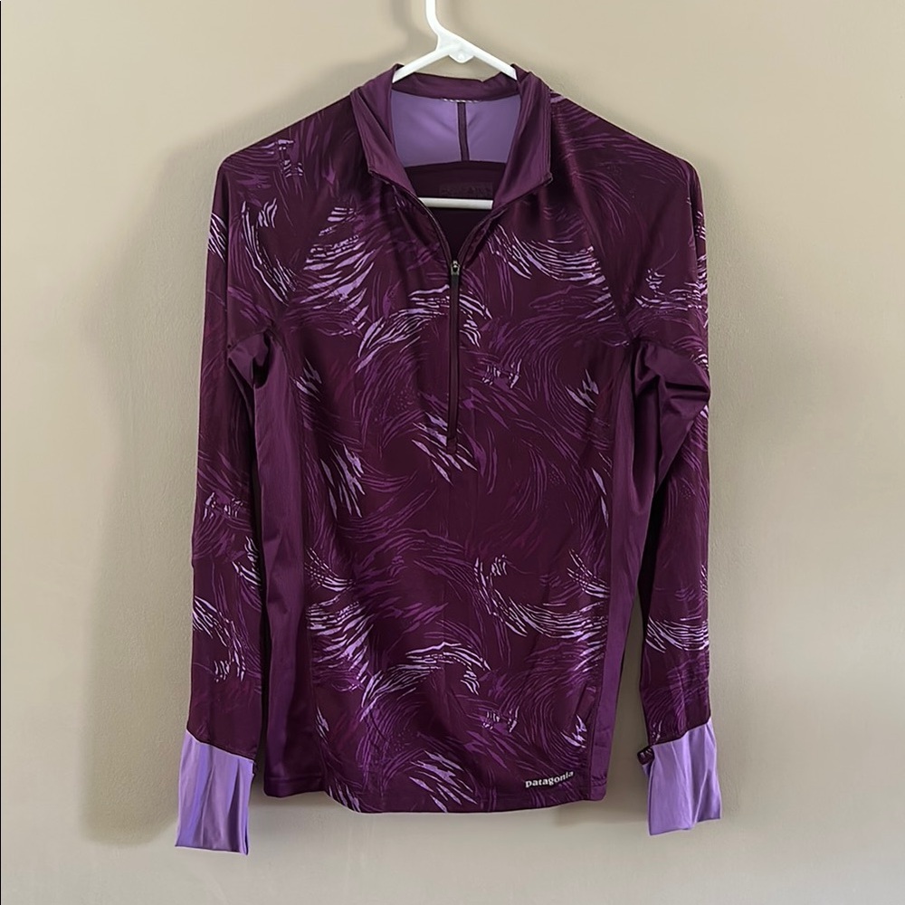 Patagonia Purple Long Sleeve Polo Top